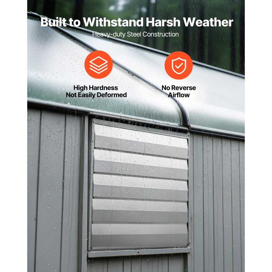 VEVOR 624 mm Shutter Exhaust Fan Wall Mounted Automatic Louvers Silver, Sturdy Steel Housing, Low Noise, AC Motor, 6679 CFM Ventilation and Cooling for Attic, Garage, Barn, Greenhouse, Workshop