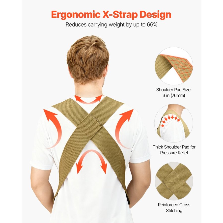 VEVOR 2 Person Lifting Straps – Q235, 3-inch Wide, 1000 LBS