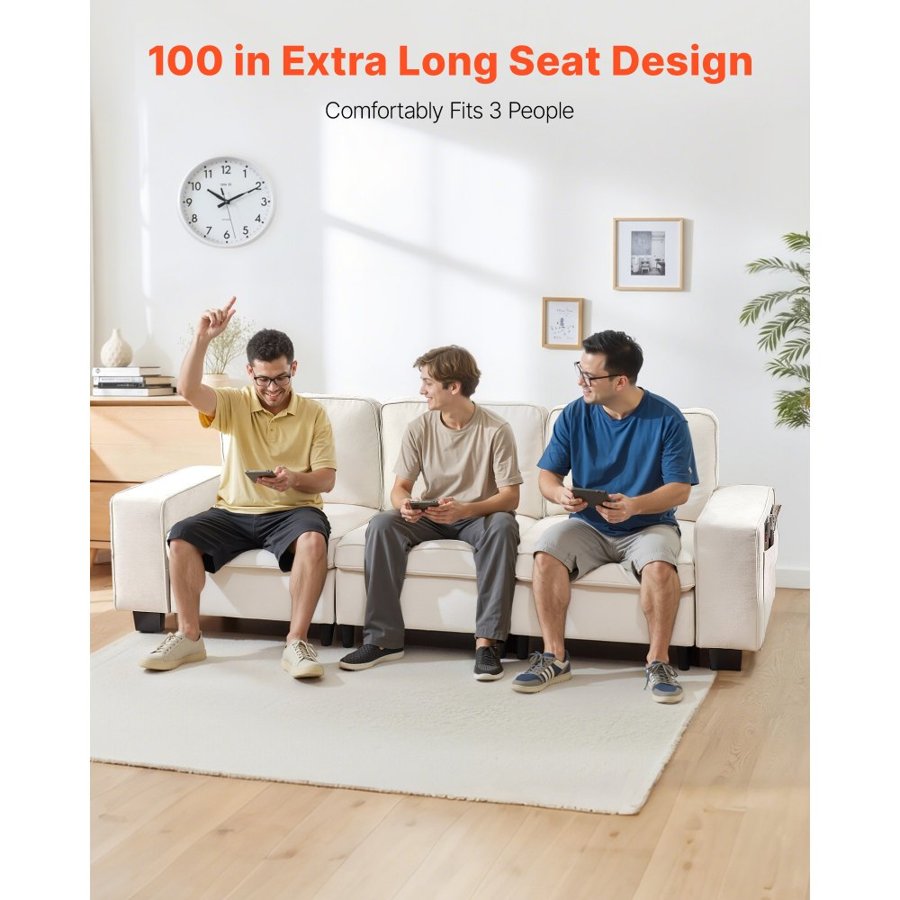 VEVOR 3 Seater Modular Sofa – 100 in. Extra-Long Design