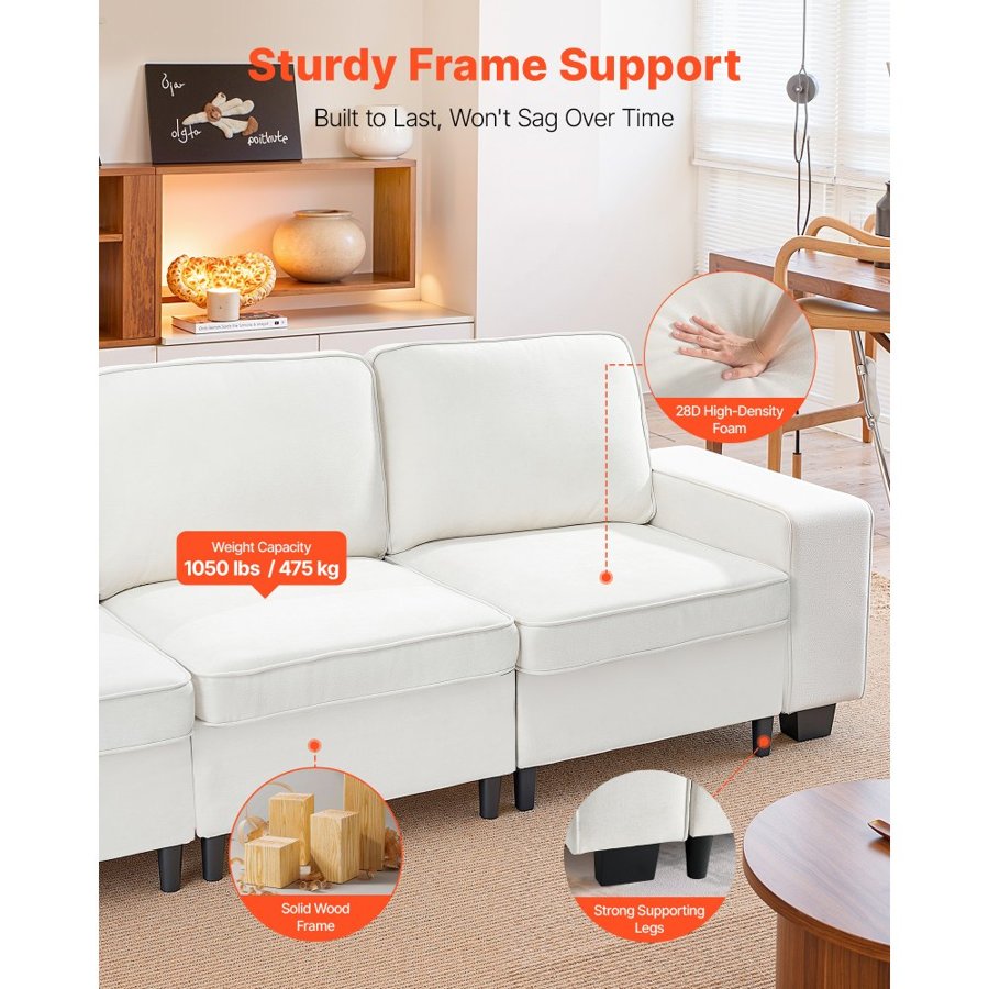 VEVOR 3 Seater Modular Sofa – 100 in. Extra-Long Design