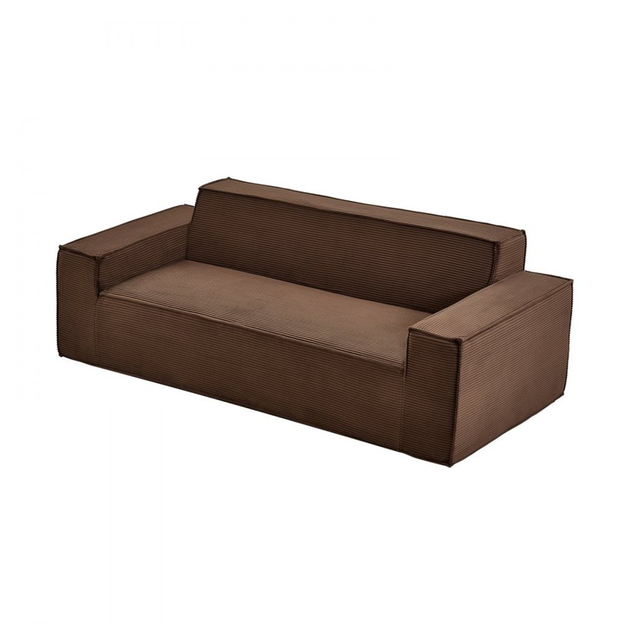 VEVOR Brown Corduroy Couch – 83" 3-Seater, 10" Extra Wide