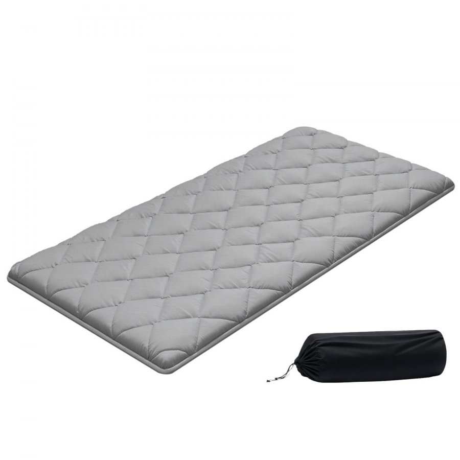 VEVOR Japanese Tatami Mat, Twin Size Foldable Japanese Tatami Mattress, Futon Mattress with Storage Bag & Fastener, 9-Layer Floor Mat for Sleeping, Dorm, Meditation, Yoga, 2032 x 991 x 63.5 mm, Gray