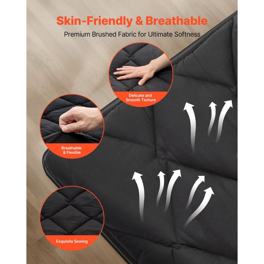VEVOR Japanese Tatami Mat, Queen Size Foldable Japanese Tatami Mattress, Futon Mattress with Storage Bag & Fastener, 9-Layer Floor Mat for Sleeping, Dorm, Meditation, Yoga, 2032 x 1524 x 89 mm, Black