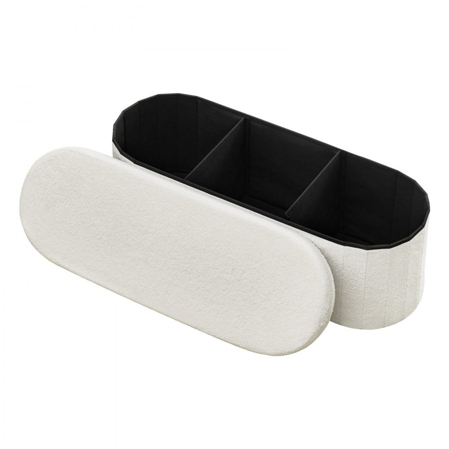 VEVOR Oval Storage Ottoman Bench – 660 lbs,  2.5 cm Cushion