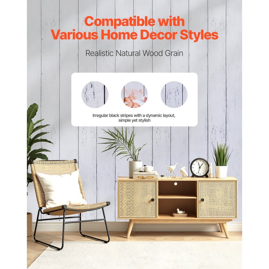 VEVOR White Textured Self Adhesive Wallpaper – 49.21 FT