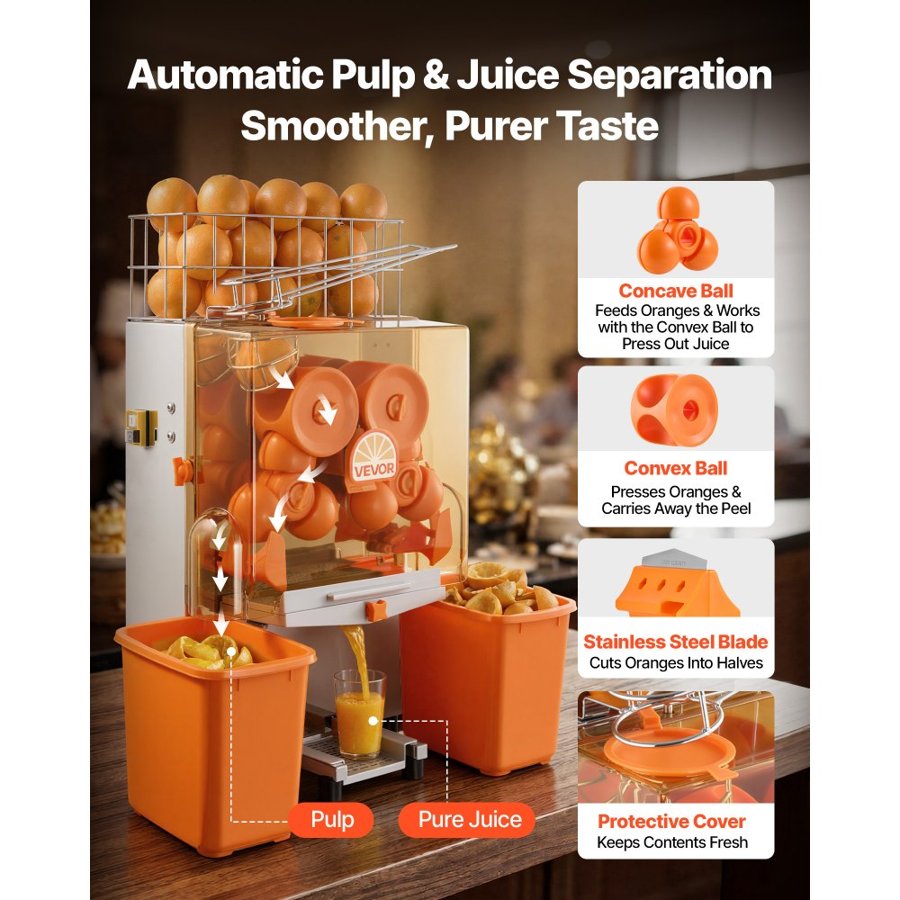 VEVOR Commercial Orange Juicer Machine – 120W, 20/Min