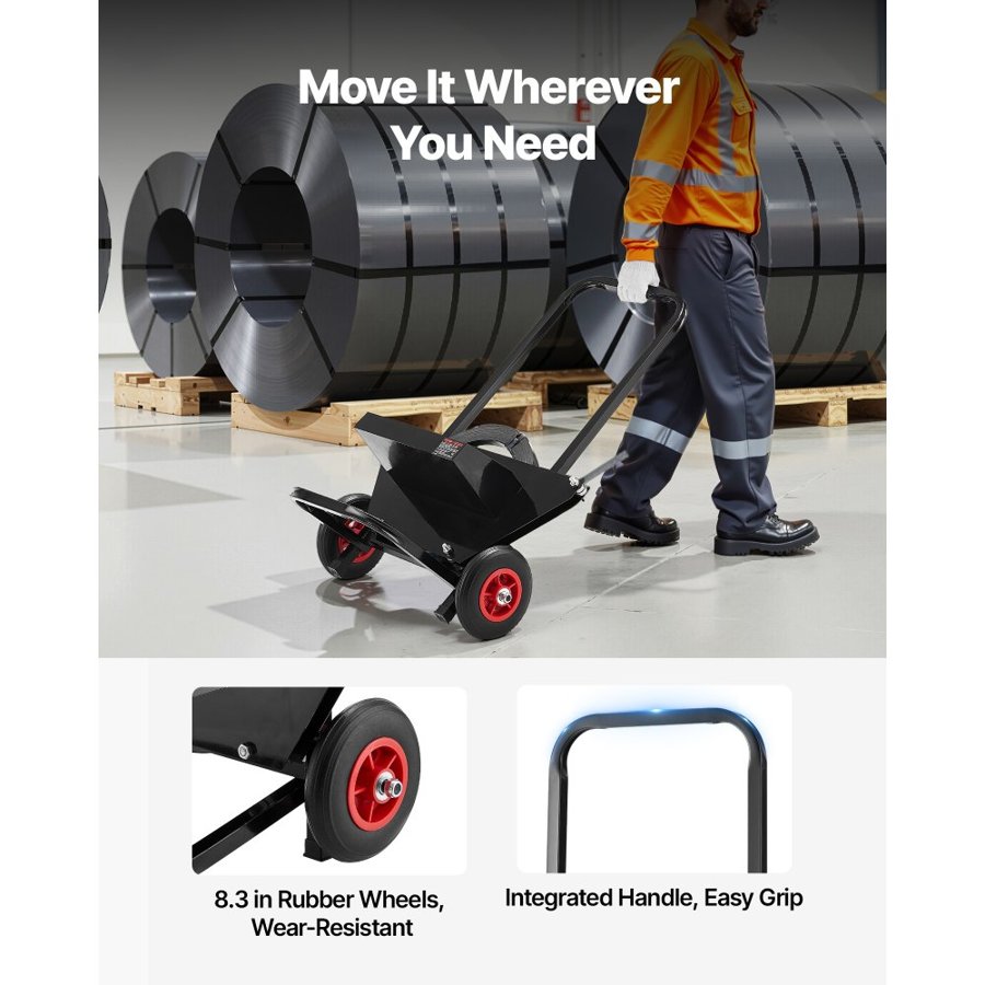 VEVOR Steel Strapping Cart – 23.6 in Core, 110 lbs Load
