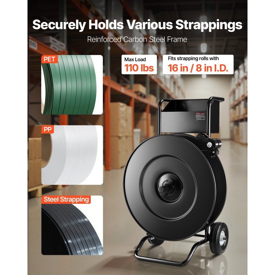 VEVOR Strapping Dispenser – 8/16" Core, 110 lbs Capacity