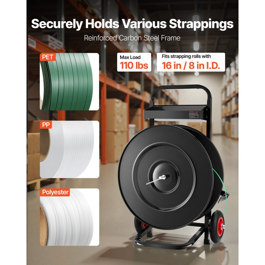 VEVOR Strapping Dispenser Cart – 110 Lbs, 8/16 in Core