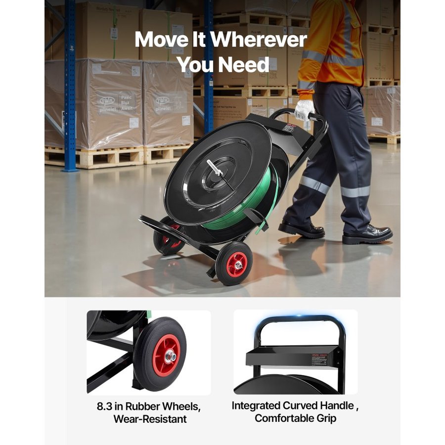 VEVOR Strapping Dispenser Cart – 110 Lbs, 8/16 in Core