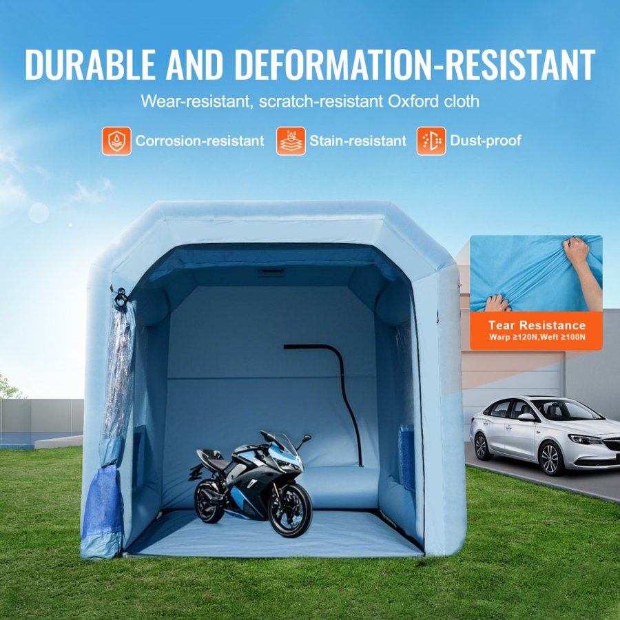 VEVOR Inflatable Paint Booth, 13.1 x 9.8 x 9 ft/4 x 3 x 2.7 m Inflatable Spray Booth, with 750W Powerful Blower and Air Filter System, Portable Car Paint Booth for Motorcycle, Bicycle, Auto Part Painting