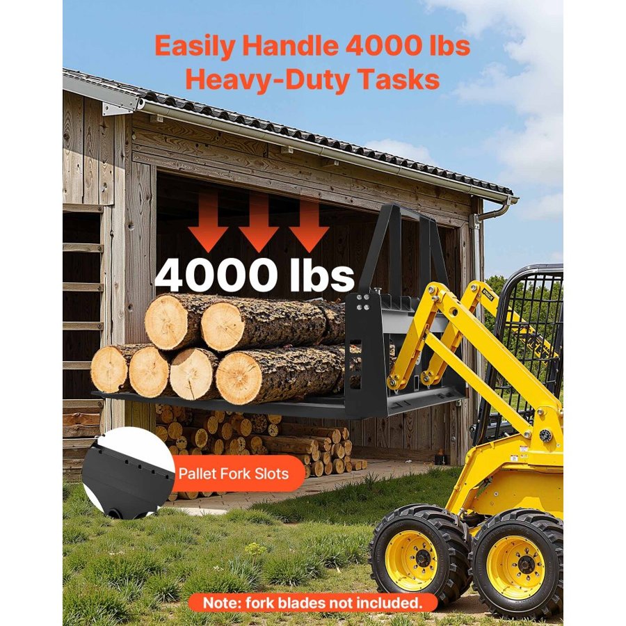 VEVOR Skid Steer Fork Frame – 4000 Lbs, 45 Inch Width