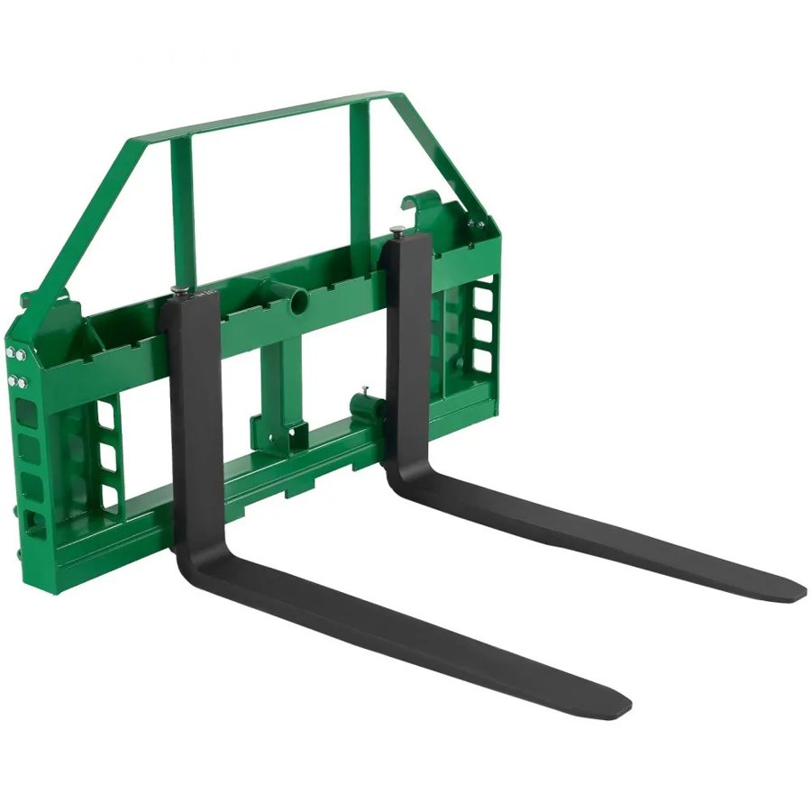 VEVOR Skid Steer Pallet Forks, 1814 kg Rated Load Capacity, Pallet Fork Frame Attachment with 1065 mm Pallet Forks Forklift Blades, 50.8 mm Hitch Receiver & Spear Sleeves, Fit for JD Tractors
