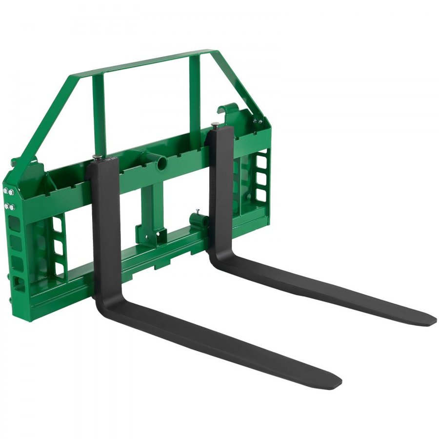 VEVOR Skid Steer Pallet Forks, 1814 kg Rated Load Capacity, Pallet Fork Frame Attachment with 122 cm Pallet Forks Forklift Blades, 50.8 mm Hitch Receiver & Spear Sleeves, Fit for JD Tractors