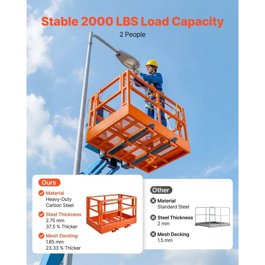 VEVOR Telehandler Work Platform – 2000 lbs, 1817x1220mm