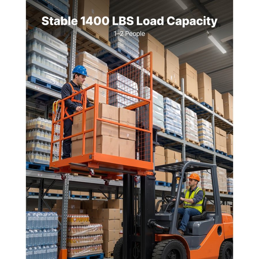 VEVOR Forklift Safety Cage – 1225x1148 mm, 1400 lbs Basket