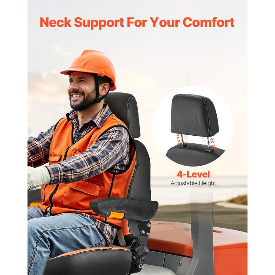 VEVOR Adjustable Tractor Seat – 90° Flip, 30° Vertical