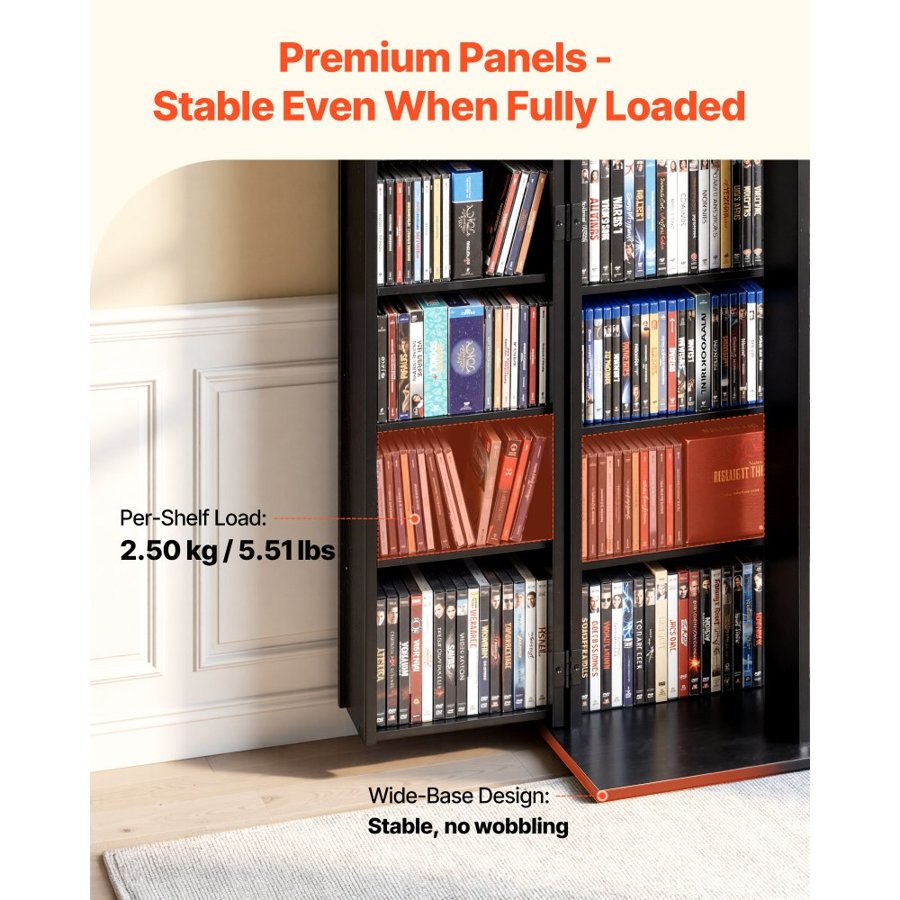 VEVOR DVD Media Storage Cabinet – 6-Tier, 610x368x1270 mm