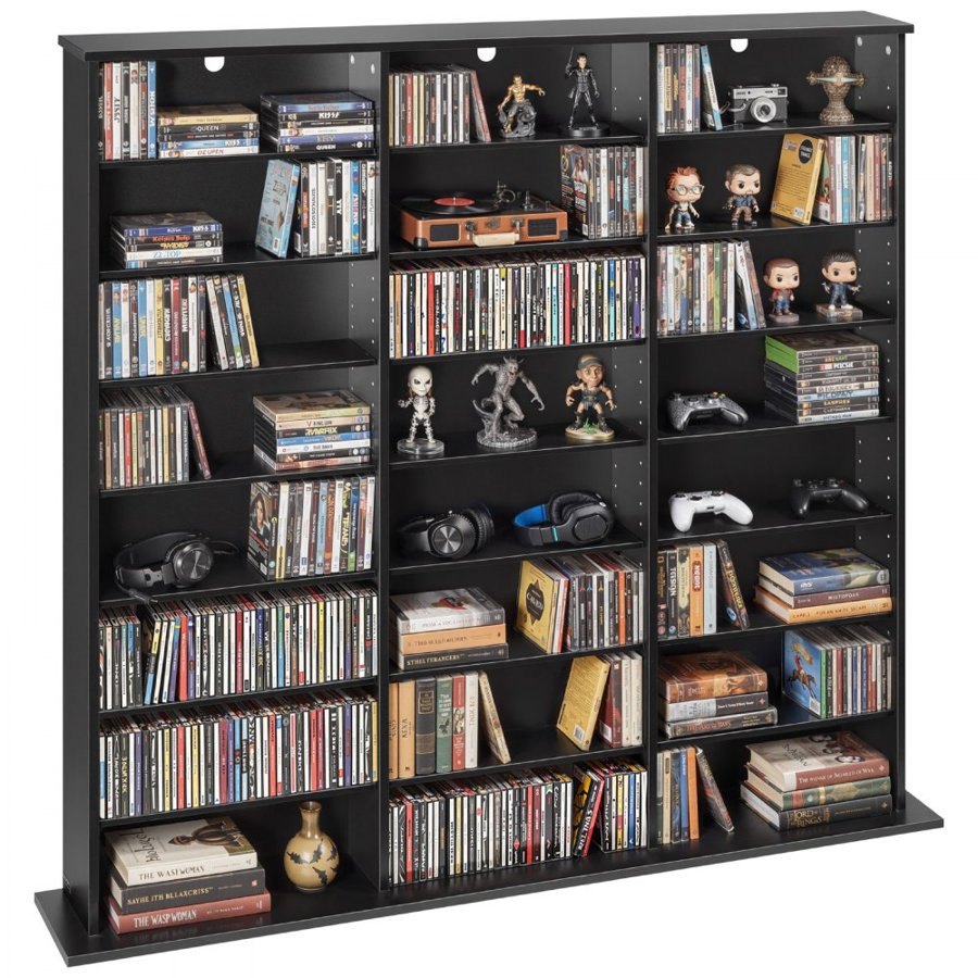 VEVOR CD DVD Media Storage Cabinet – 8-Tier, 142x22x130 cm