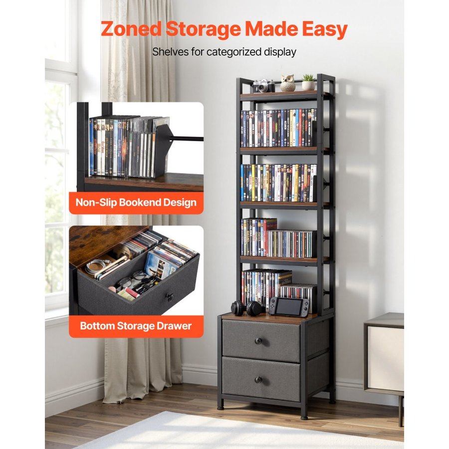 VEVOR Media Storage Cabinet with Drawers – 40x30x143.5cm
