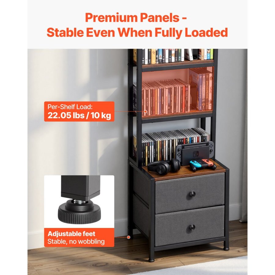 VEVOR Media Storage Cabinet with Drawers – 40x30x143.5cm