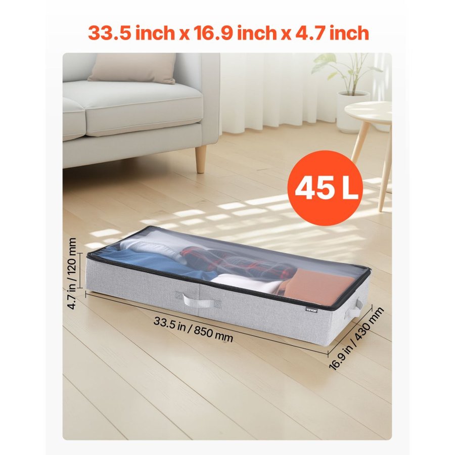 VEVOR Blanket Storage Under Bed – 33.5 x 16.9 x 4.7 Inch