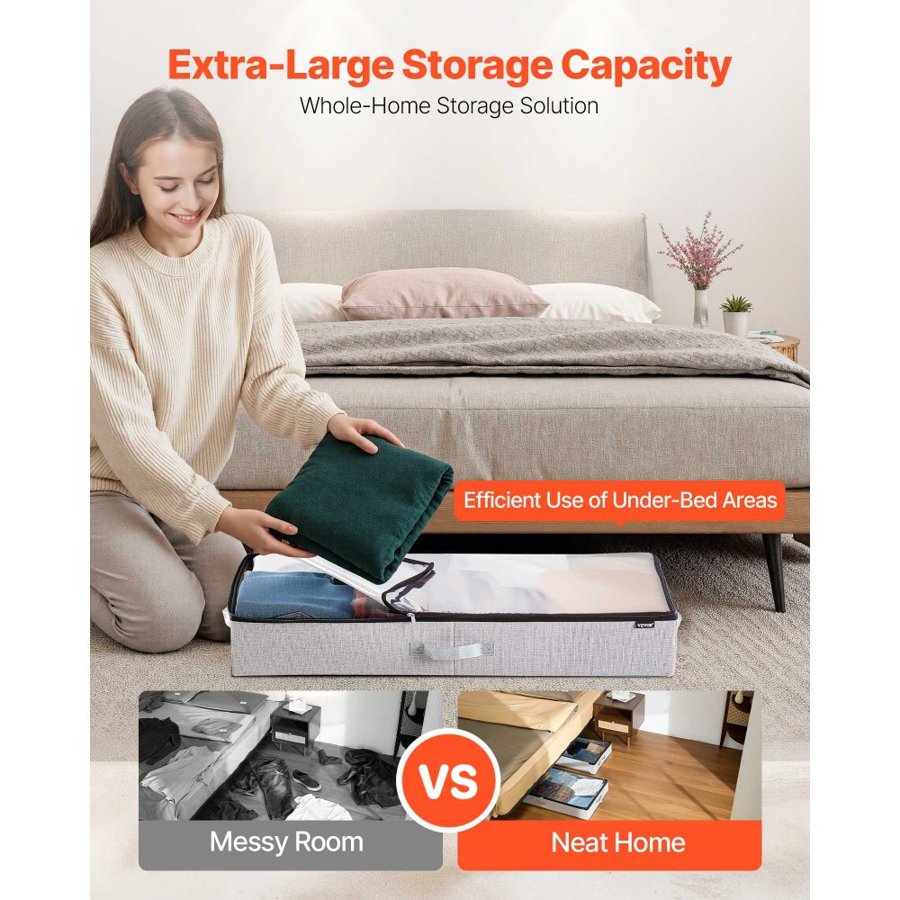 VEVOR Blanket Storage Under Bed – 33.5 x 16.9 x 4.7 Inch