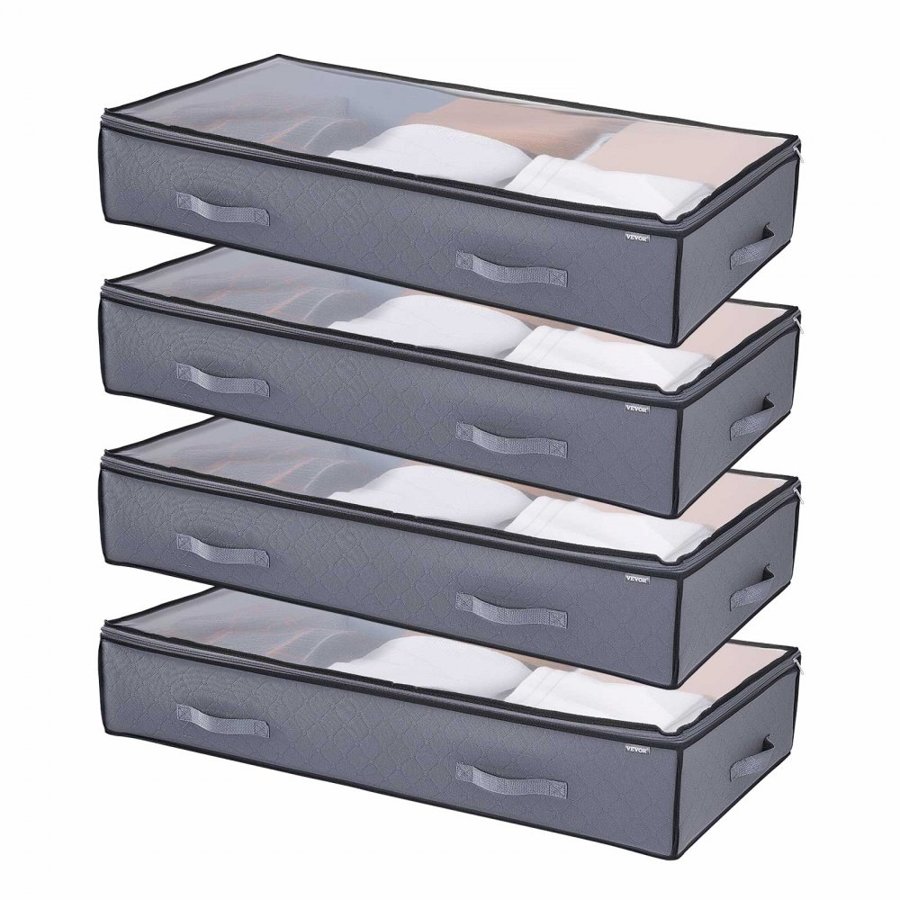 VEVOR Under Bed Storage Bins – 90L, 39.2 x 19.7 x 7.1 Inch