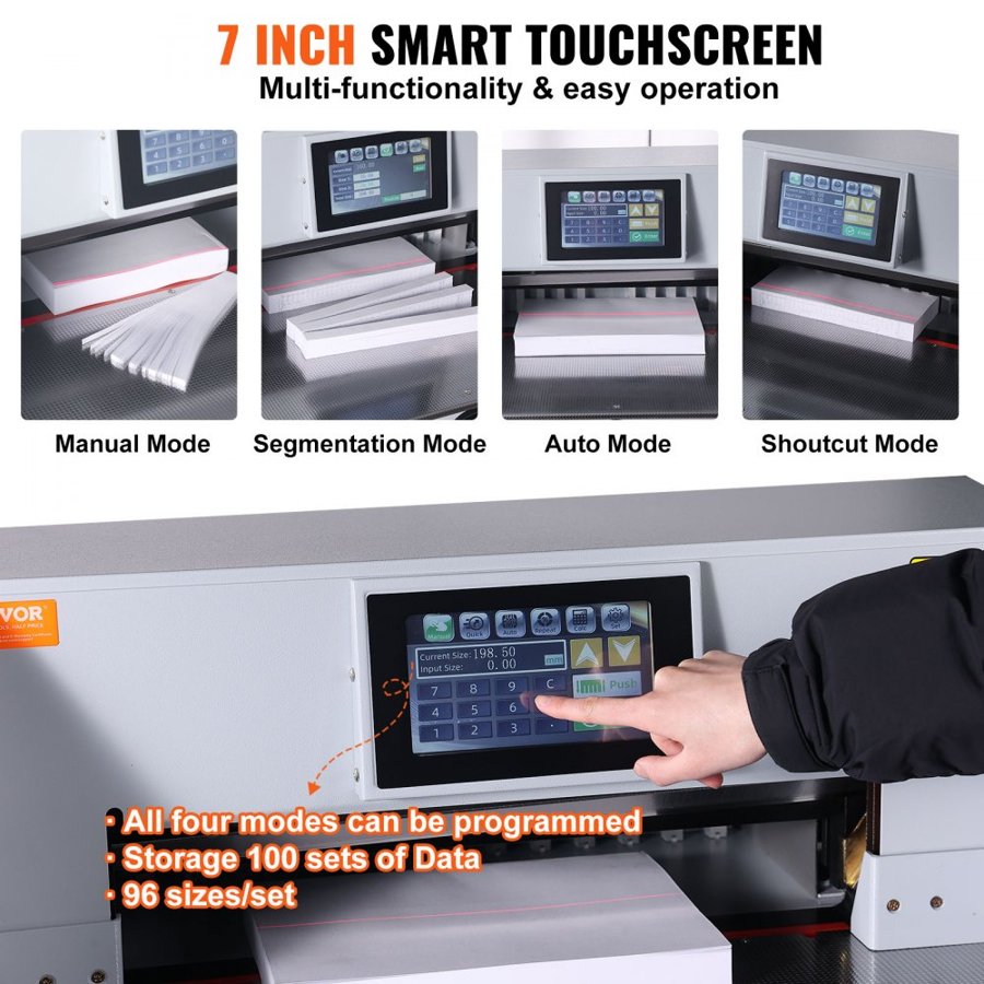 VEVOR Electric Paper Cutter 482.6 mm Cutting Width 80 mm Thickness 177.8 mm Touchscreen