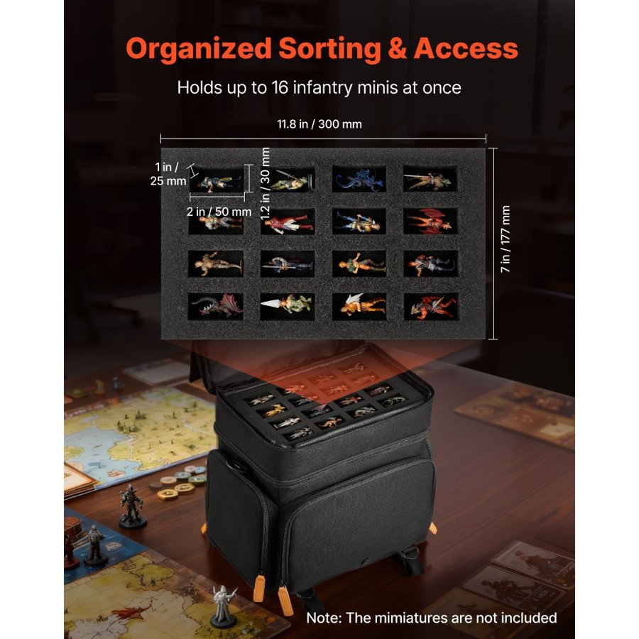 VEVOR Foam Miniature Storage – 16 Slots, Carry Bag
