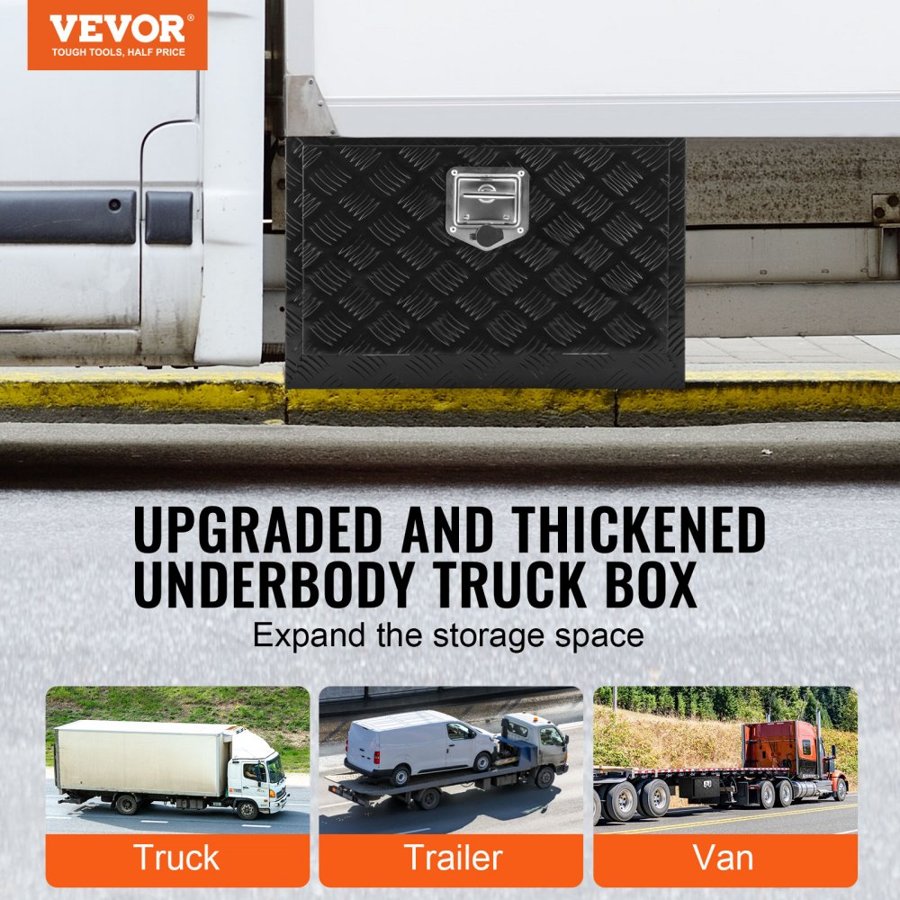 VEVOR Underbody Tool Box for Truck – 24x14x16 Inches, 2 Keys
