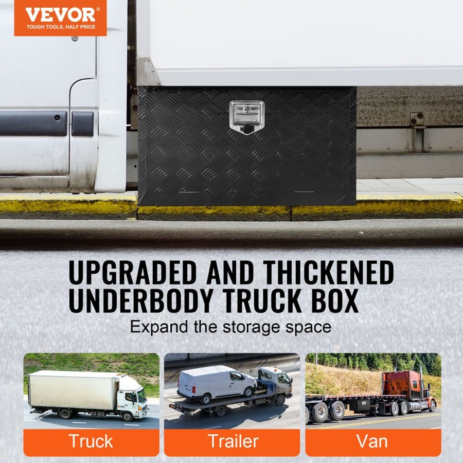 VEVOR Aluminum Truck Underbody Tool Box – 36"x17"x18" Space
