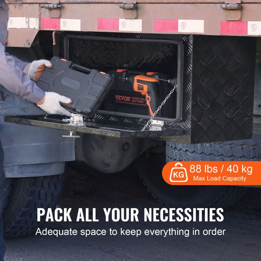 VEVOR Aluminum Truck Underbody Tool Box – 36"x17"x18" Space