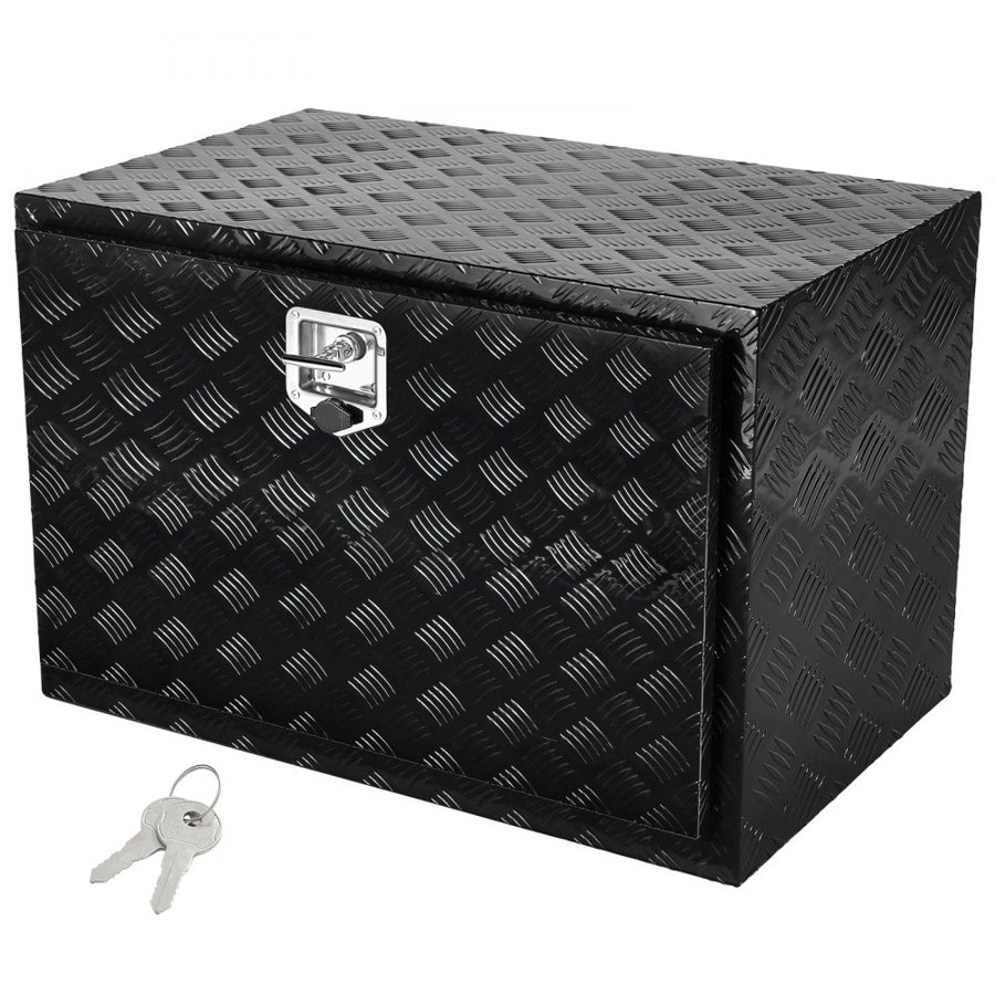 VEVOR Underbody Truck Box, 36" x 24" x 24" Pickup Storage Box, Heavy Duty Aluminum Diamond Plate Tool Box with Lock and Keys, Waterproof Trailer Storage Box with T-Handle Latch for Truck, Van, Trailer