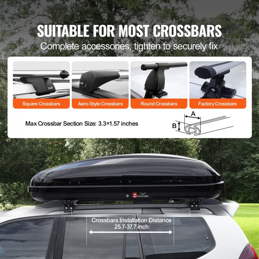VEVOR rooftop cargo carrier hard shell​ — Durable Design