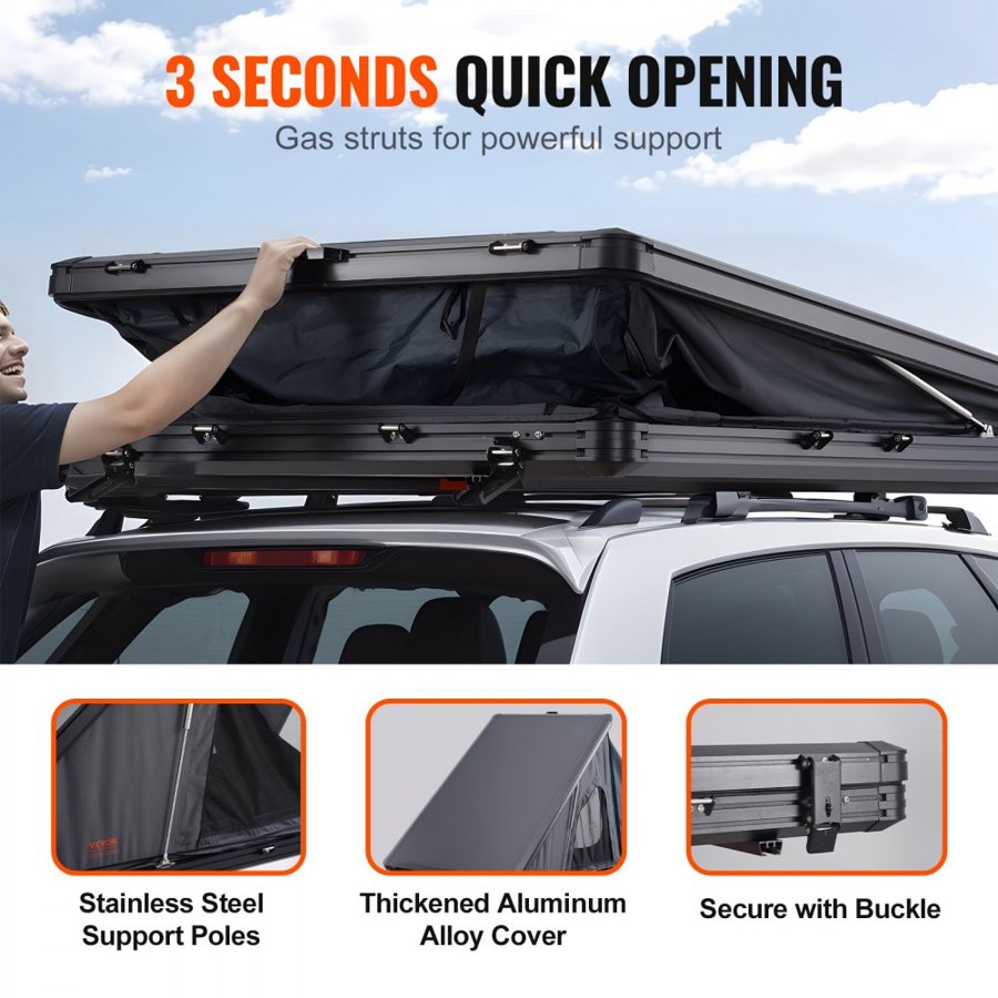 VEVOR Roof Top Tent on Jeep – 7.5 FT, 420D, ≥ 600 LBS