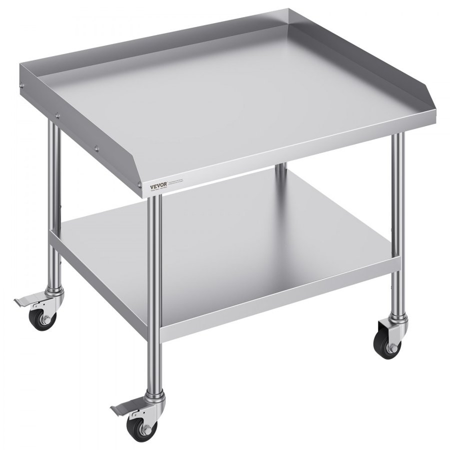VEVOR Stainless Steel Work Table 76.2x91.4 cm Commercial Food Prep Table W/ 4 Casters