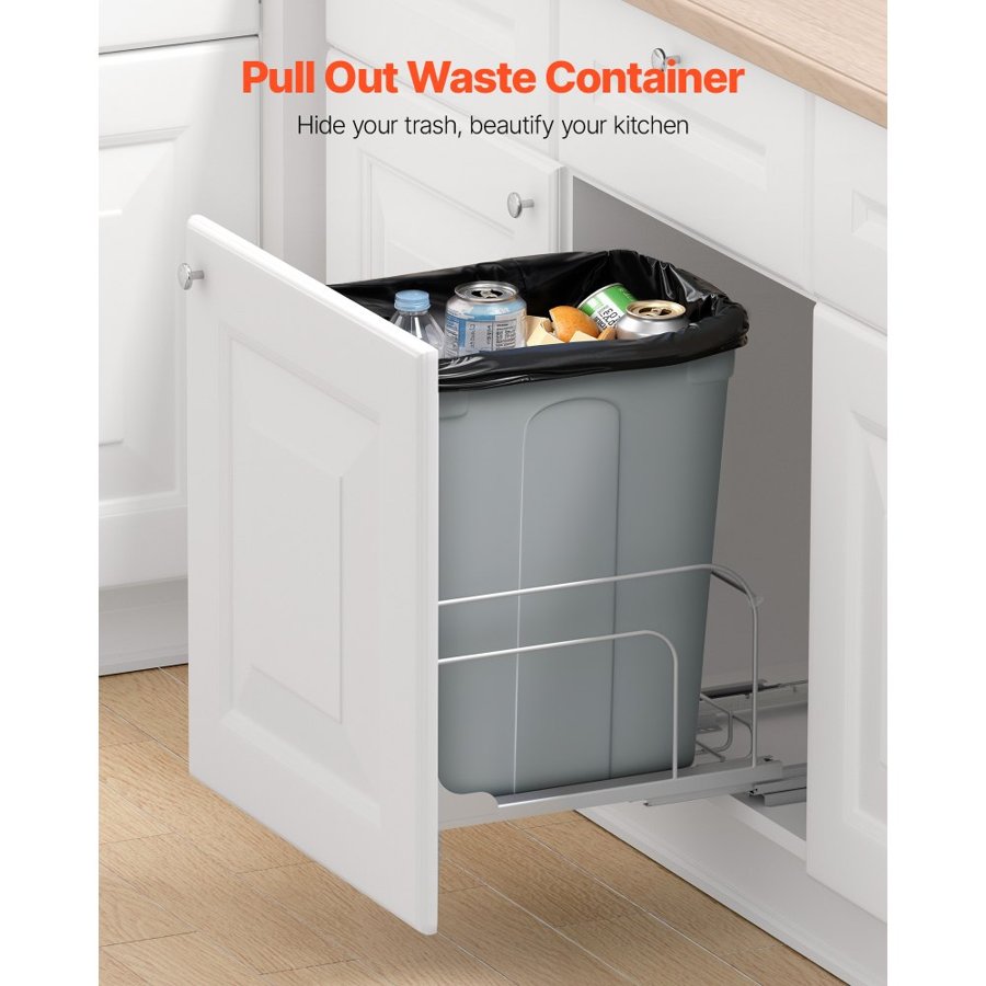 VEVOR 35 Quart Garbage Can – 66 lbs Capacity, Pull Out