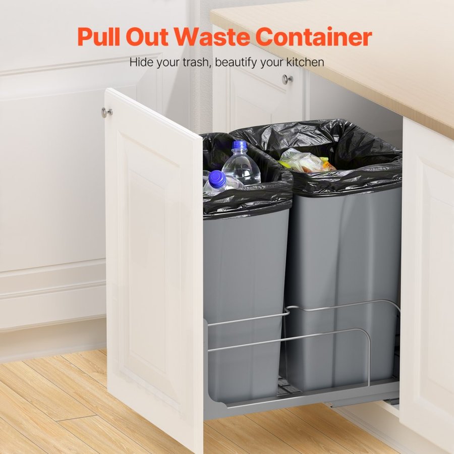 VEVOR 50 QT Trash Can – 22x14x23.3 Inches, 66 Lb Capacity