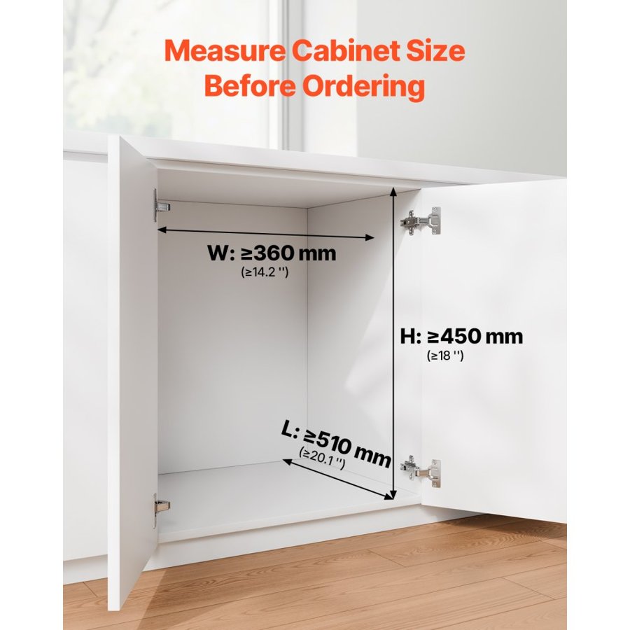 VEVOR Pullout Trash Can for Kitchen Cabinets, 20+10+10L Double Under Sink Garbage Waste Recycling Bin, Under Mount Waste Container, with Heavy Duty Metal Full Extension Sliding System and Handle
