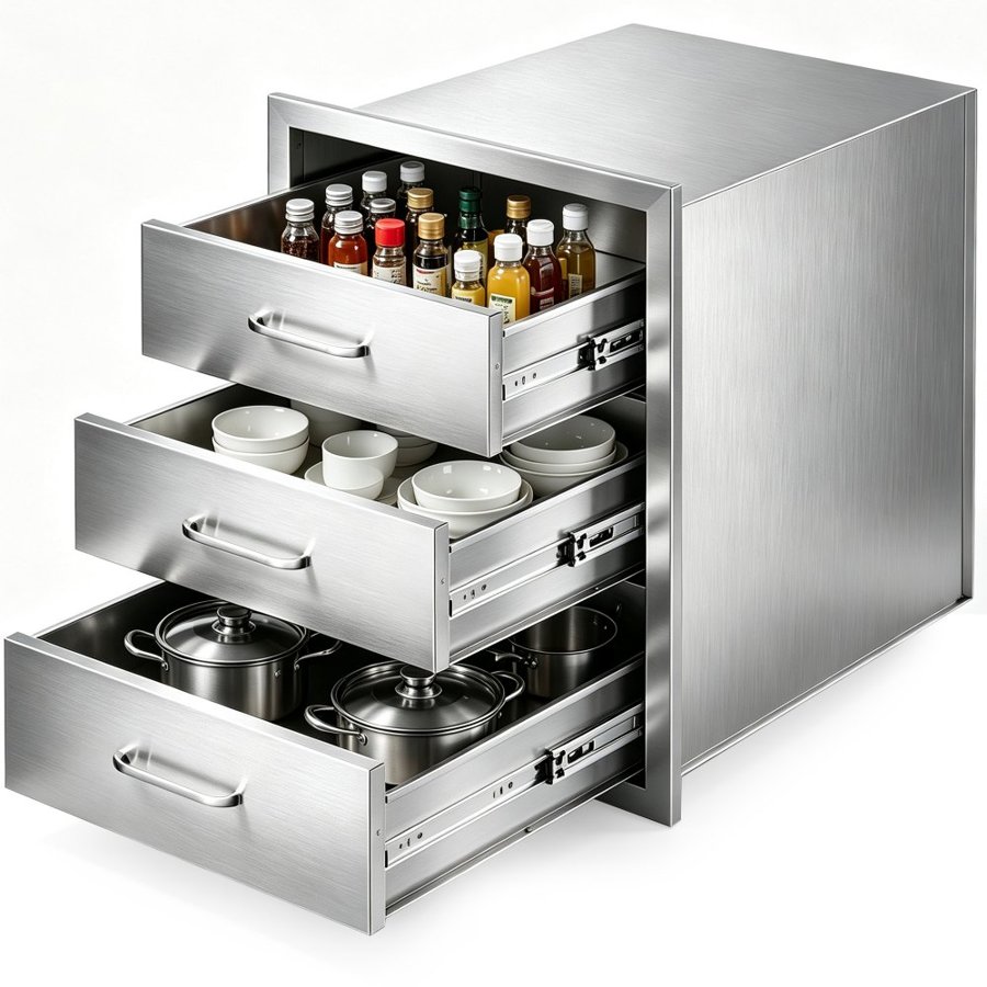 VEVOR Outdoor Kitchen Stainless Drawers – Triple Drawer