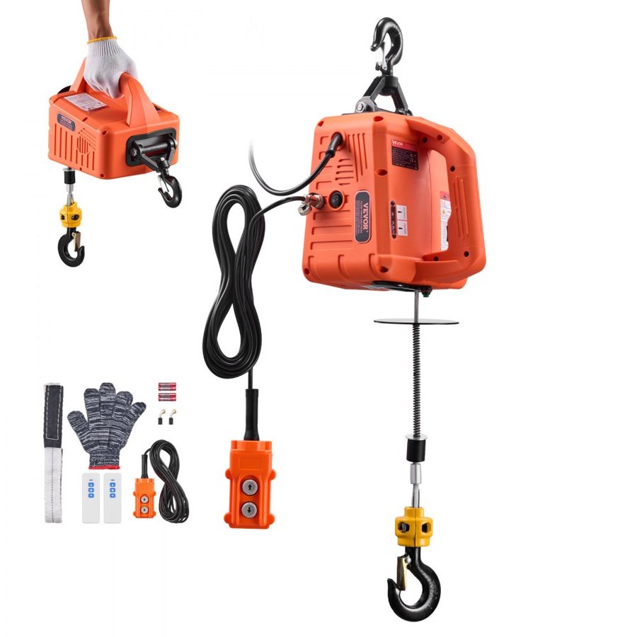 VEVOR Electric Hoist Winch Crane – 700 kg, 1500W, 25ft Reach