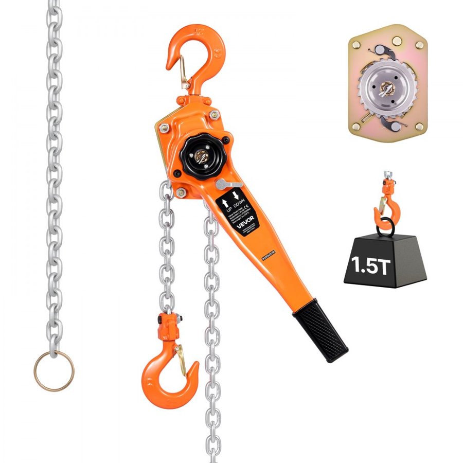 VEVOR Hand Chain Hoists – 1.5T, 3300 lbs, 20 ft, G80