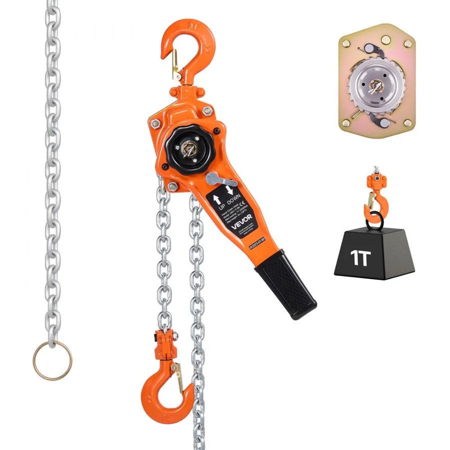 VEVOR Lever Manual Chain Hoist – 1T, 2200 LBS, 10 FT Lift
