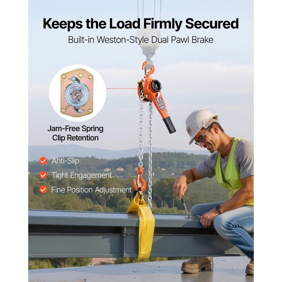 VEVOR Lever Manual Chain Hoist – 1T, 2200 LBS, 10 FT Lift