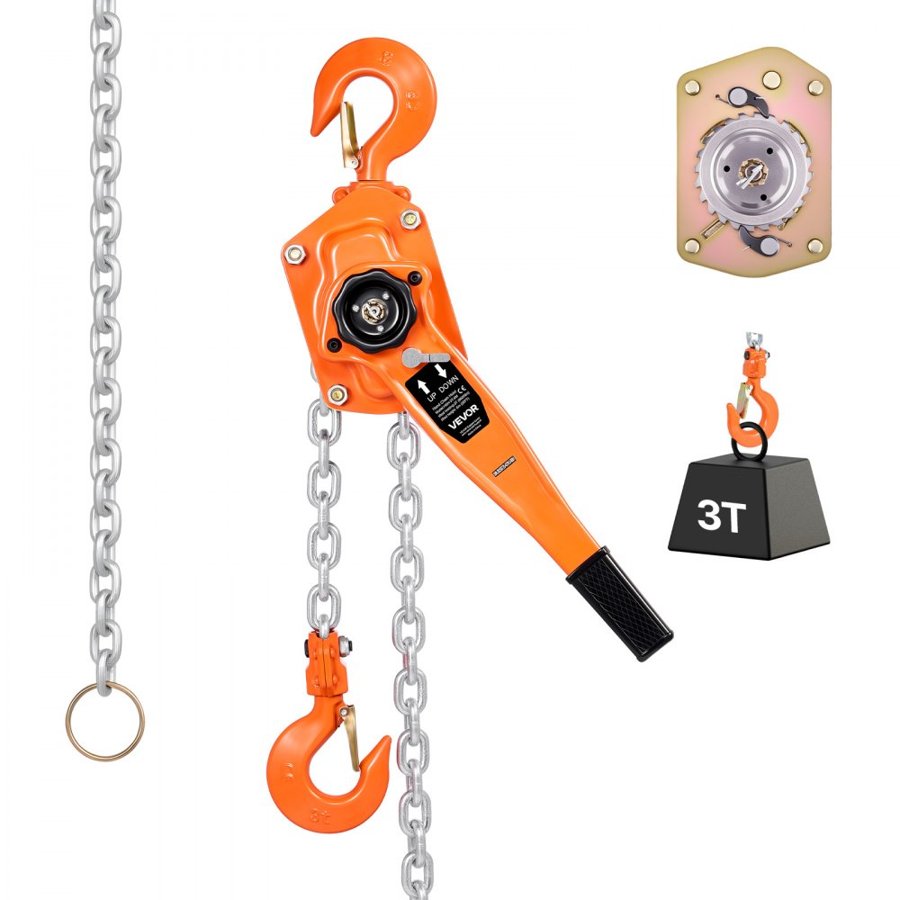 VEVOR 3 Ton Manual Chain Hoist – 20 ft Lift, 6600 lbs