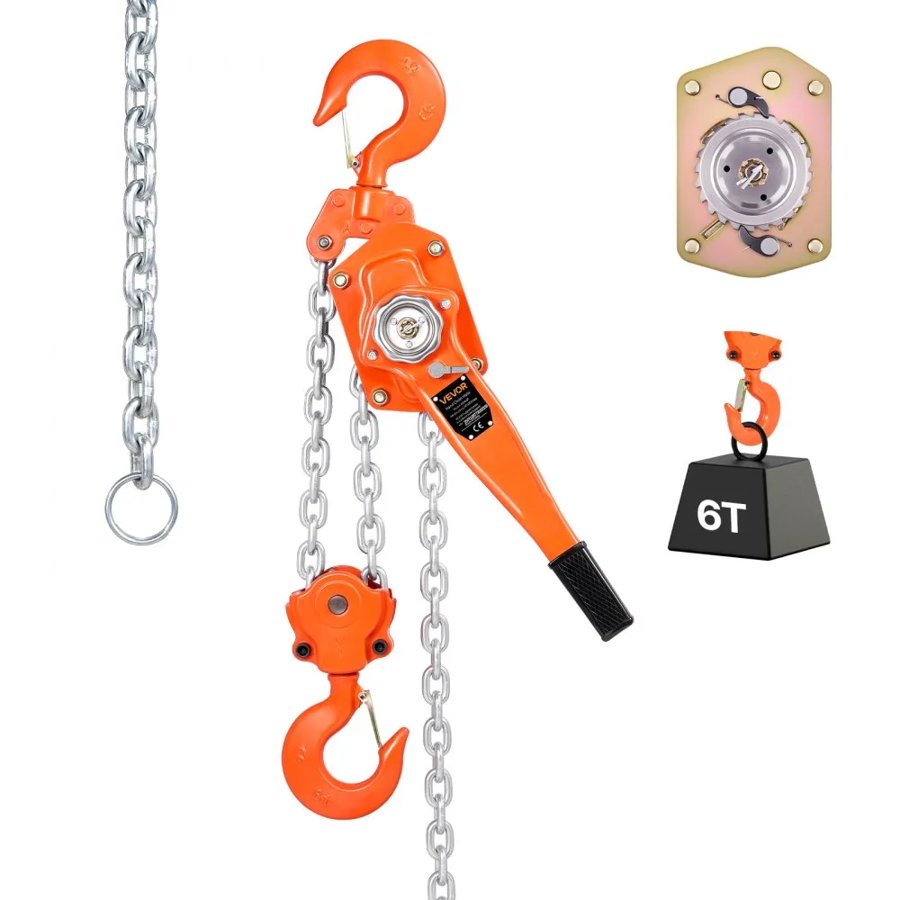 VEVOR 6 Ton Lever Chain Hoist - 6T/13200 lb, 20 ft G80 Chain