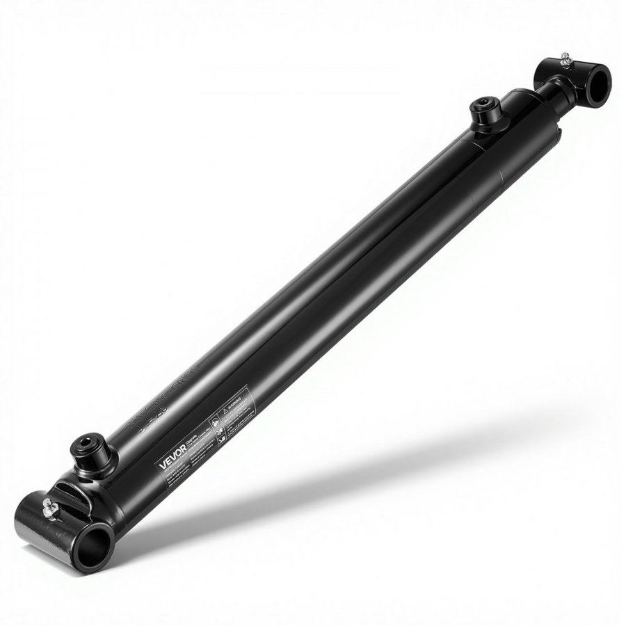 VEVOR Double Acting Hydraulic Cylinder, 50.8mm Bore x 406mm Stroke, Max 3500PSI Hydraulic Cylinder, Heavy-Duty Welded Cross Tube Cylinders with 25.4mm Pin Hole & SAE #6 Port for Agricultural Machinery