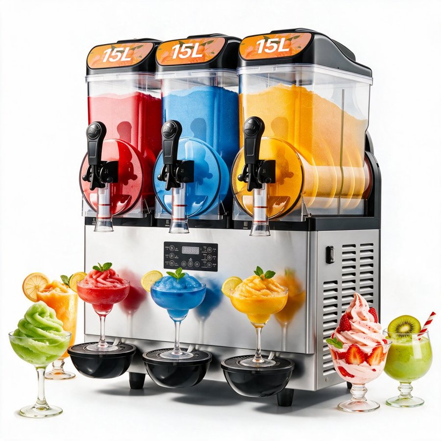 VEVOR Commercial Frozen Drink Machine – 15Lx3 Tank, 180 Cups
