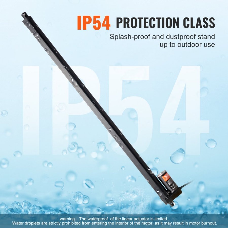 VEVOR Linear Actuator 12V 50.8 cm 1.4 cm/s High Speed 99.8 kg/1000N IP54 Protection